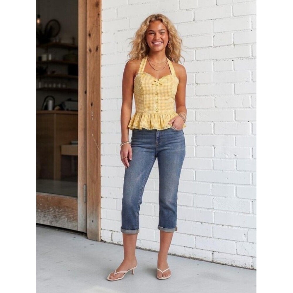 Vintage Tommy Hilfiger Hipster Faded Crop Capri Denim Size 30